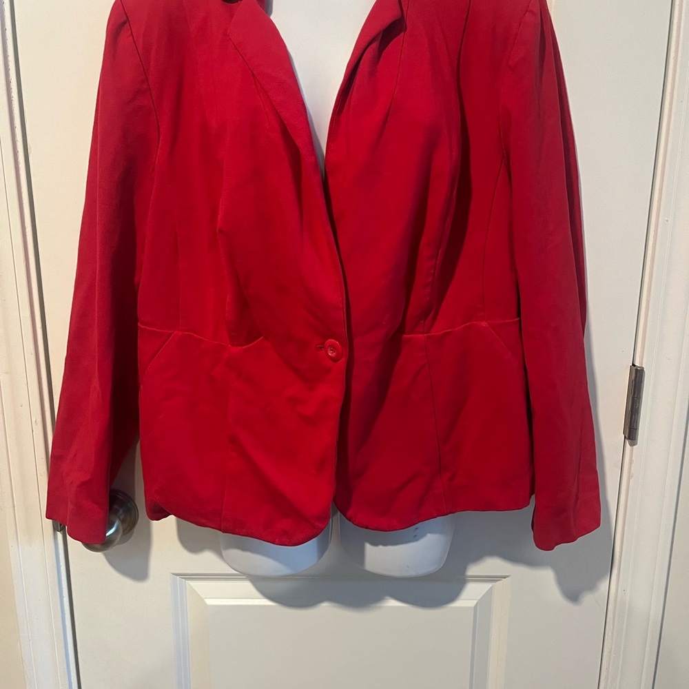 Lane Bryant Vibrant Red Single-Button Blazer